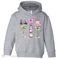 Golf Mom Coquette Bow Golfer Golf Lovers Golf Player Mom Toddler Hoodie thumb 0