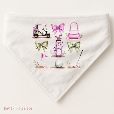 Golf Mom Coquette Bow Golfer Golf Lovers Golf Player Mom USA-Made Doggie Bandana