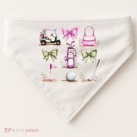 Golf Mom Coquette Bow Golfer Golf Lovers Golf Player Mom USA-Made Doggie Bandana thumb 0
