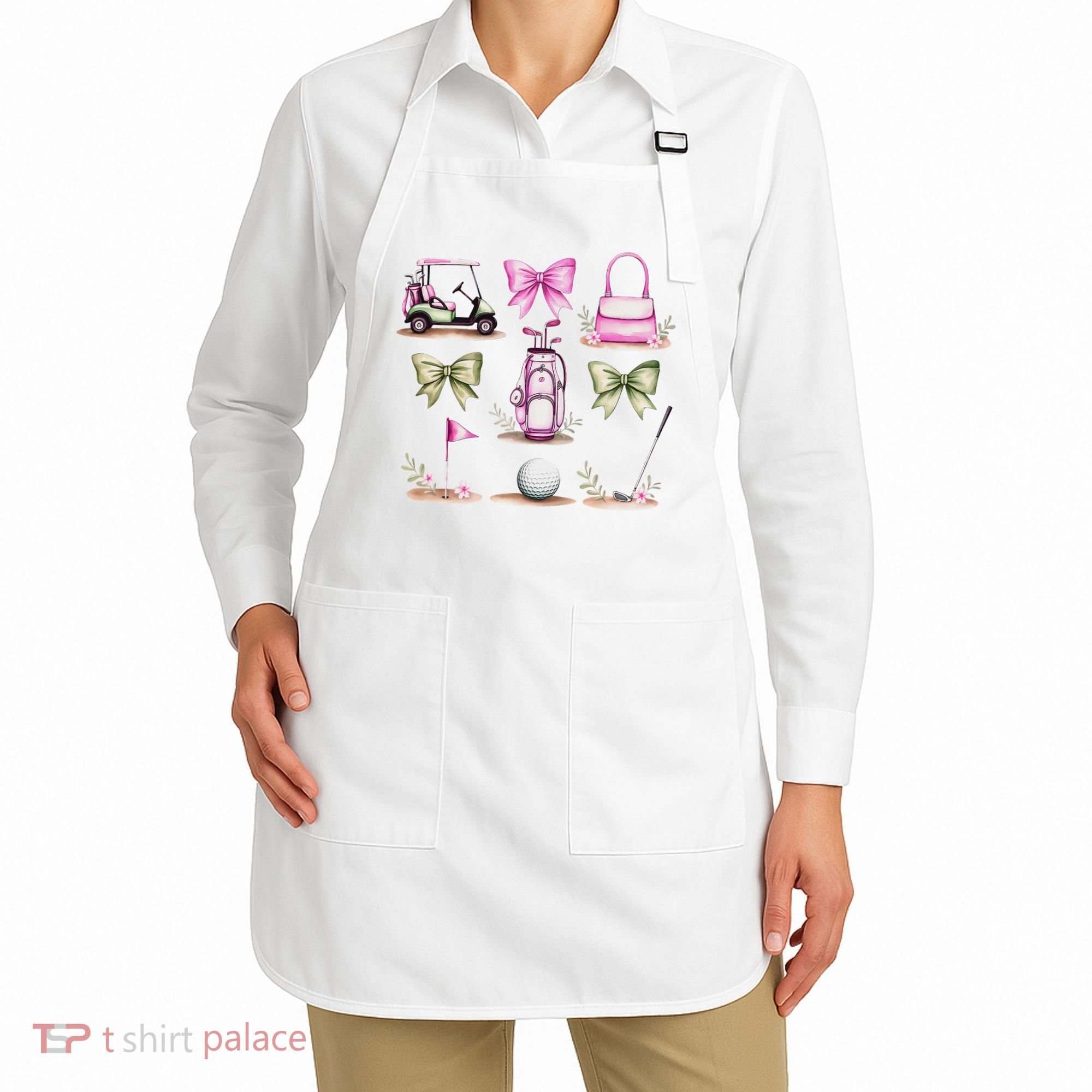 Golf Mom Coquette Bow Golfer Golf Lovers Golf Player Mom Apron