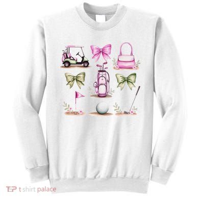Golf Mom Coquette Bow Golfer Golf Lovers Golf Player Mom Sweatshirt