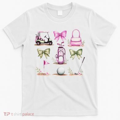 Golf Mom Coquette Bow Golfer Golf Lovers Golf Player Mom T-Shirt