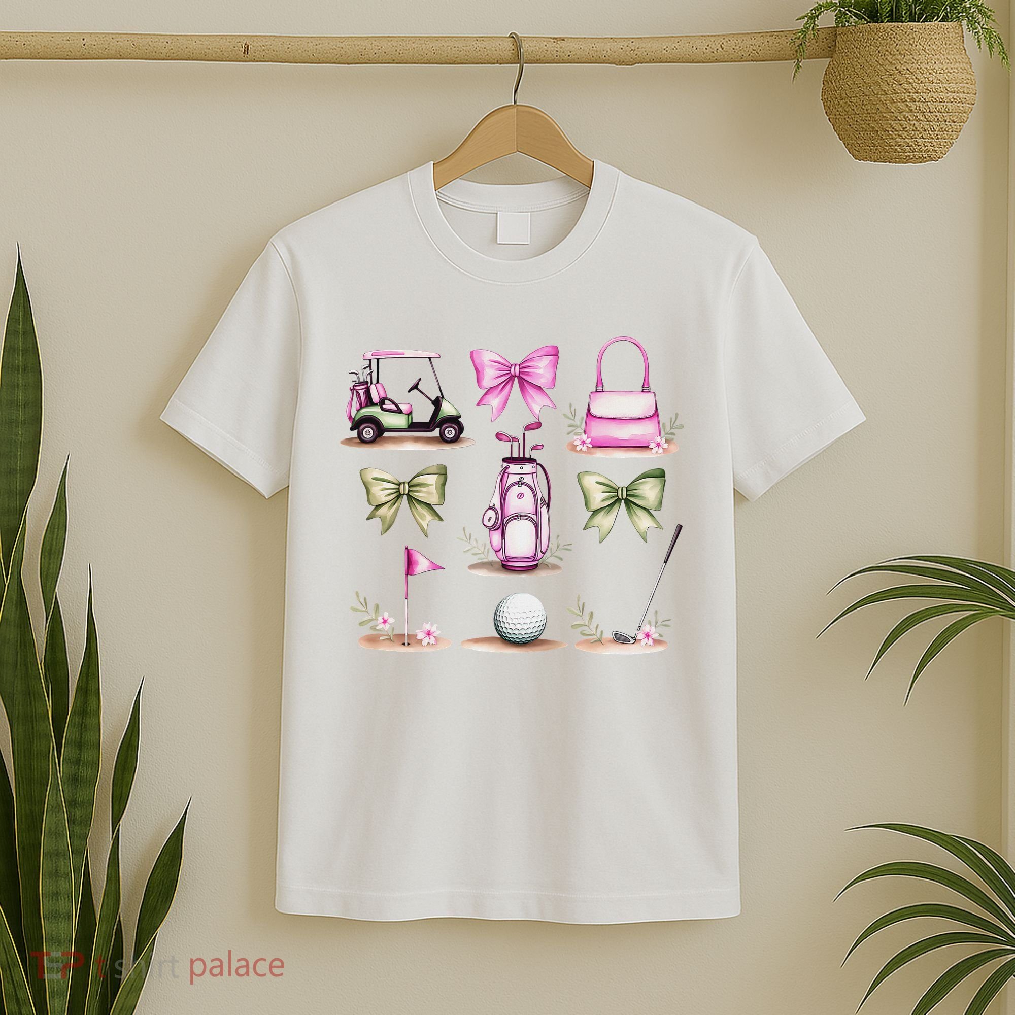 Golf Mom Coquette Bow Golfer Golf Lovers Golf Player Mom T-Shirt