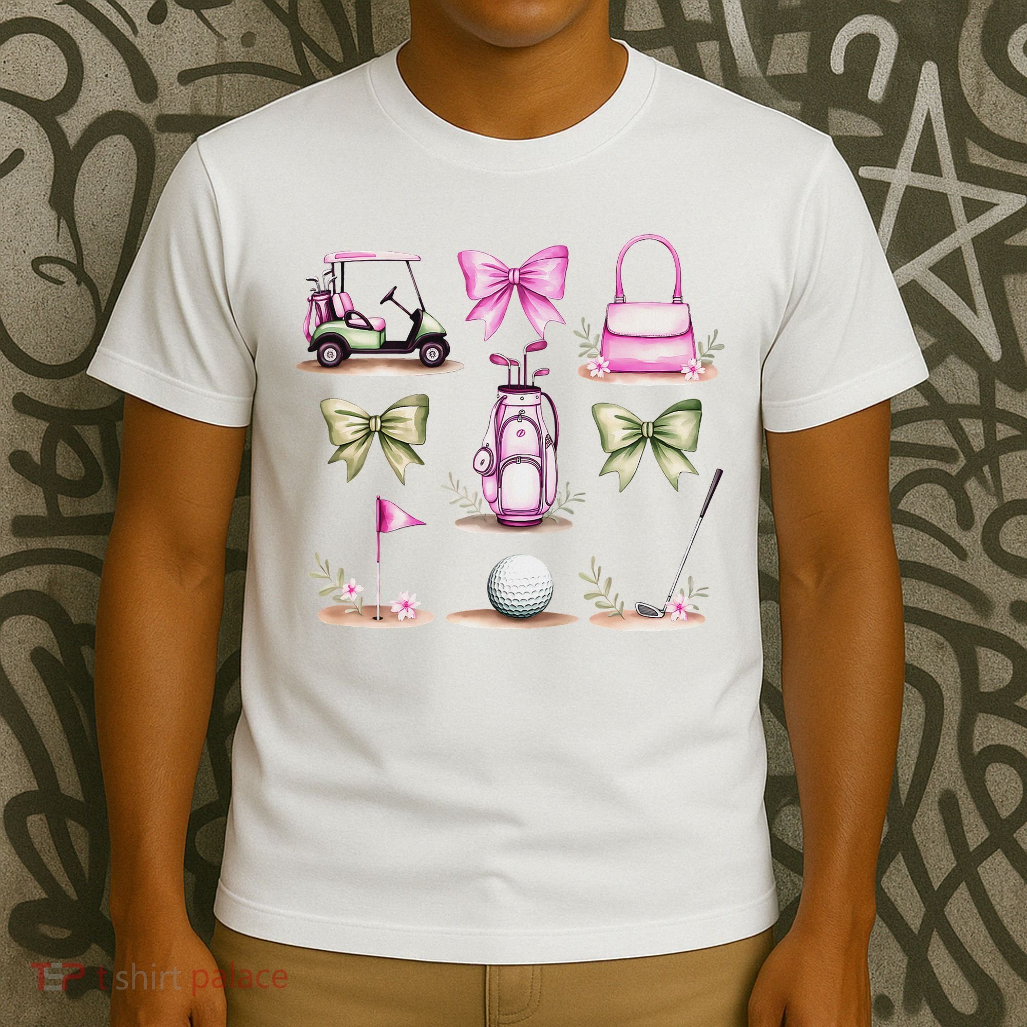 Golf Mom Coquette Bow Golfer Golf Lovers Golf Player Mom T-Shirt