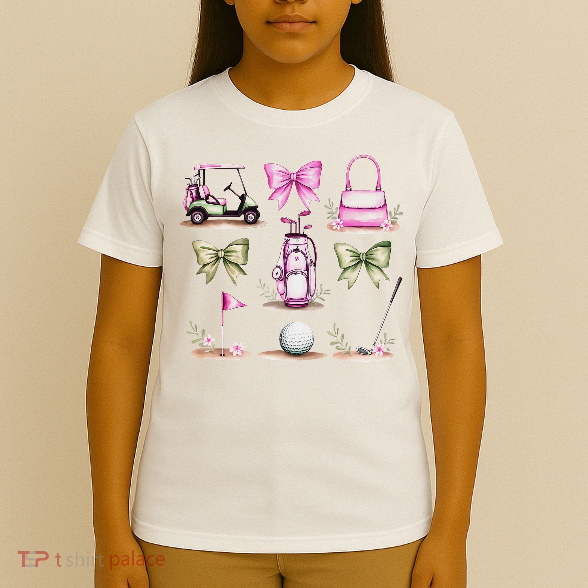 Golf Mom Coquette Bow Golfer Golf Lovers Golf Player Mom T-Shirt