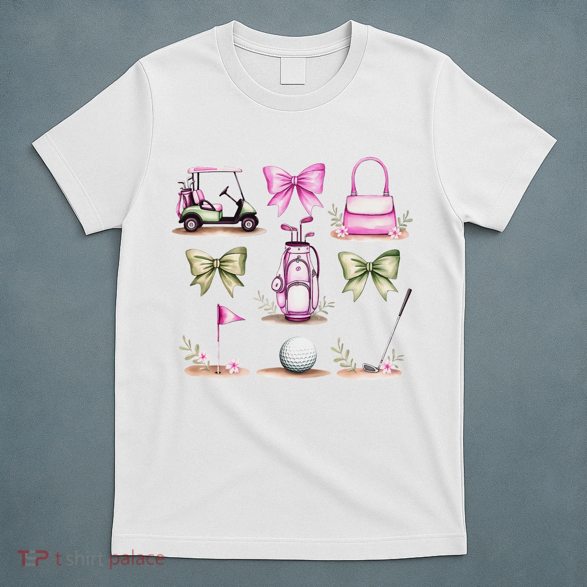Golf Mom Coquette Bow Golfer Golf Lovers Golf Player Mom T-Shirt