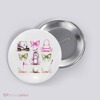 Golf Mom Coquette Bow Golfer Golf Lovers Golf Player Mom Button