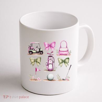 Golf Mom Coquette Bow Golfer Golf Lovers Golf Player Mom Coffee Mug back