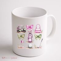 Golf Mom Coquette Bow Golfer Golf Lovers Golf Player Mom Coffee Mug thumb 1