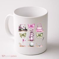 Golf Mom Coquette Bow Golfer Golf Lovers Golf Player Mom Coffee Mug thumb 0