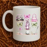 Golf Mom Coquette Bow Golfer Golf Lovers Golf Player Mom Coffee Mug thumb 2