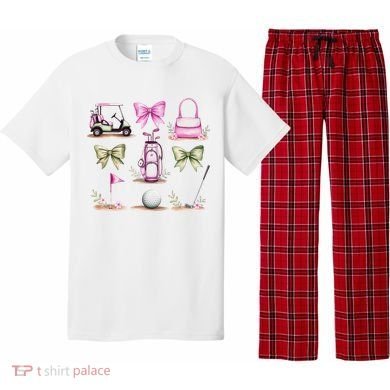 Golf Mom Coquette Bow Golfer Golf Lovers Golf Player Mom Pajama Set
