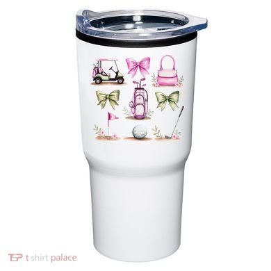 Golf Mom Coquette Bow Golfer Golf Lovers Golf Player Mom Tumbler
