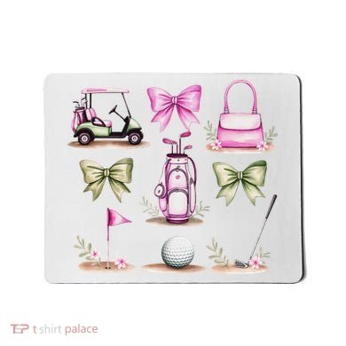 Golf Mom Coquette Bow Golfer Golf Lovers Golf Player Mom Mousepad