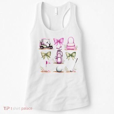 Golf Mom Coquette Bow Golfer Golf Lovers Golf Player Mom Women's Tank Top
