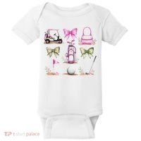 Golf Mom Coquette Bow Golfer Golf Lovers Golf Player Mom Baby Bodysuit thumb 0
