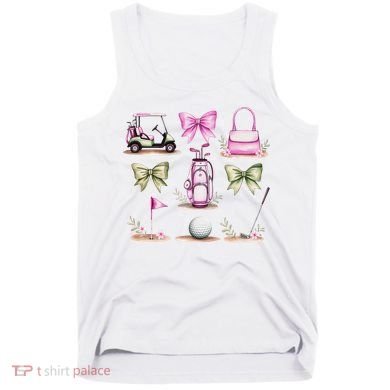 Golf Mom Coquette Bow Golfer Golf Lovers Golf Player Mom Tank Top