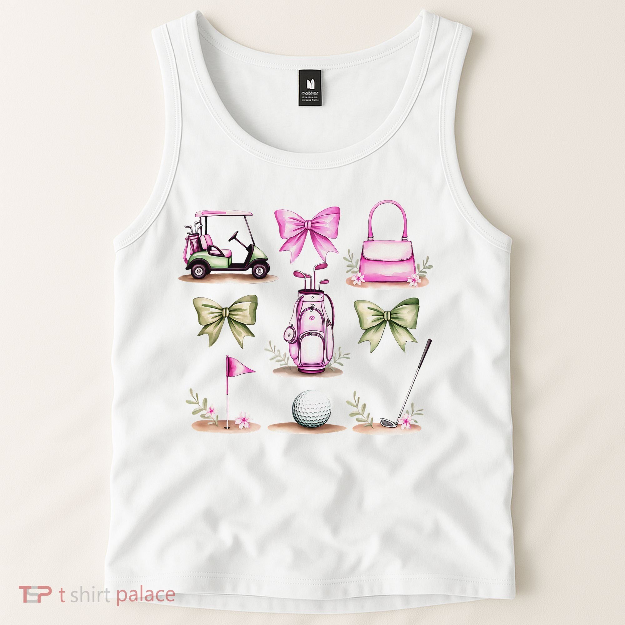 Golf Mom Coquette Bow Golfer Golf Lovers Golf Player Mom Tank Top