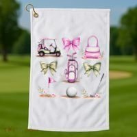 Golf Mom Coquette Bow Golfer Golf Lovers Golf Player Mom Golf Towel thumb 1