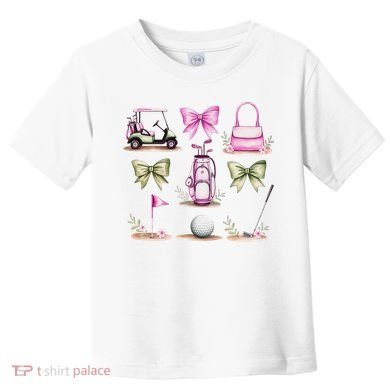 Golf Mom Coquette Bow Golfer Golf Lovers Golf Player Mom Toddler T-Shirt