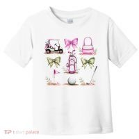 Golf Mom Coquette Bow Golfer Golf Lovers Golf Player Mom Toddler T-Shirt thumb 0