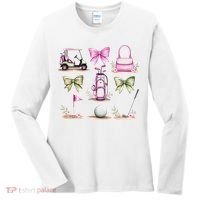 Golf Mom Coquette Bow Golfer Golf Lovers Golf Player Mom Women's Long Sleeve Shirt thumb 0