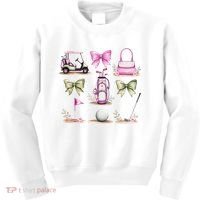 Golf Mom Coquette Bow Golfer Golf Lovers Golf Player Mom Kids Sweatshirt thumb 0
