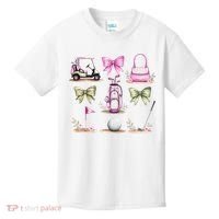 Golf Mom Coquette Bow Golfer Golf Lovers Golf Player Mom Kids T-Shirt thumb 0