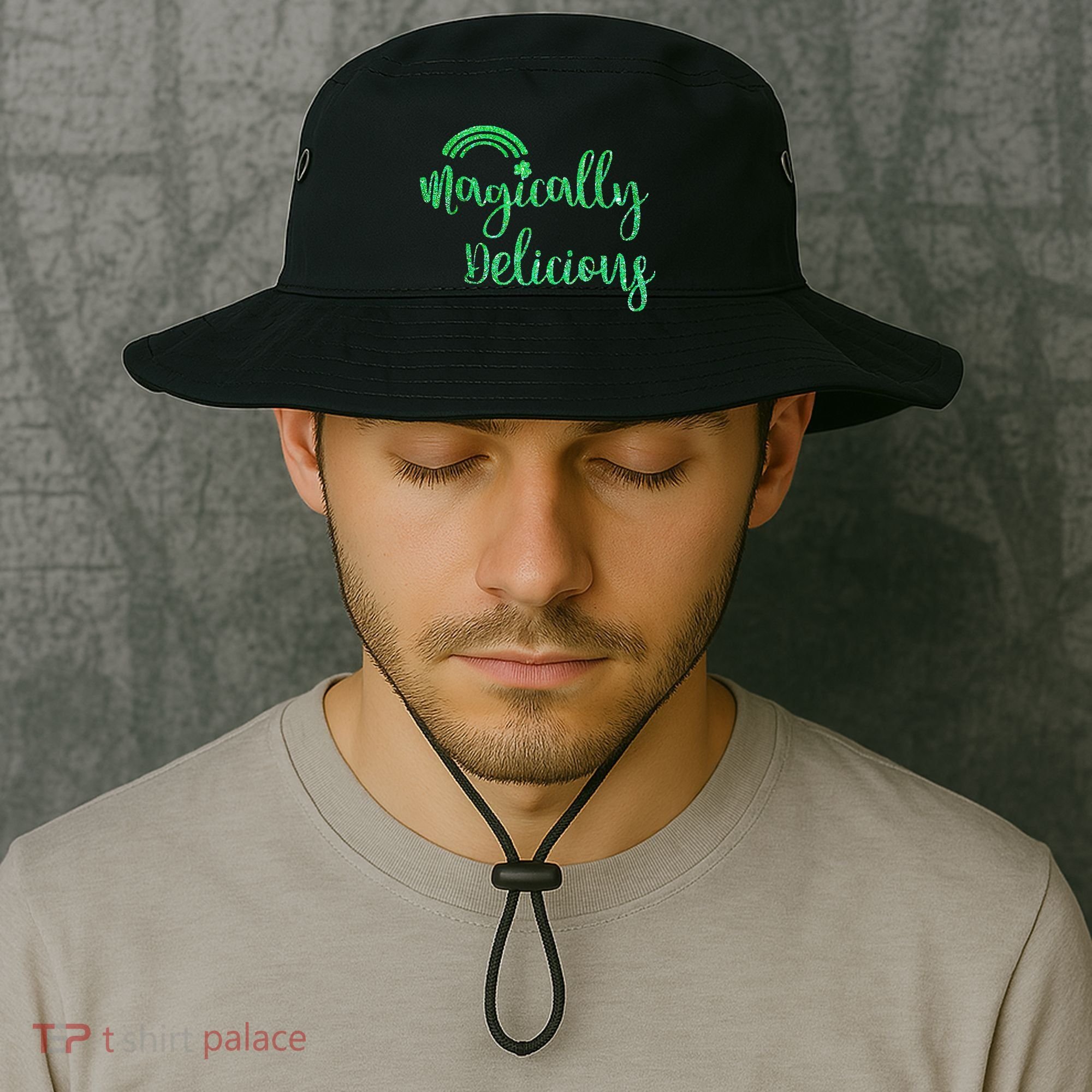 Glitter Magically Delicious Rainbow Shamrock St Patrick's Bucket Hat