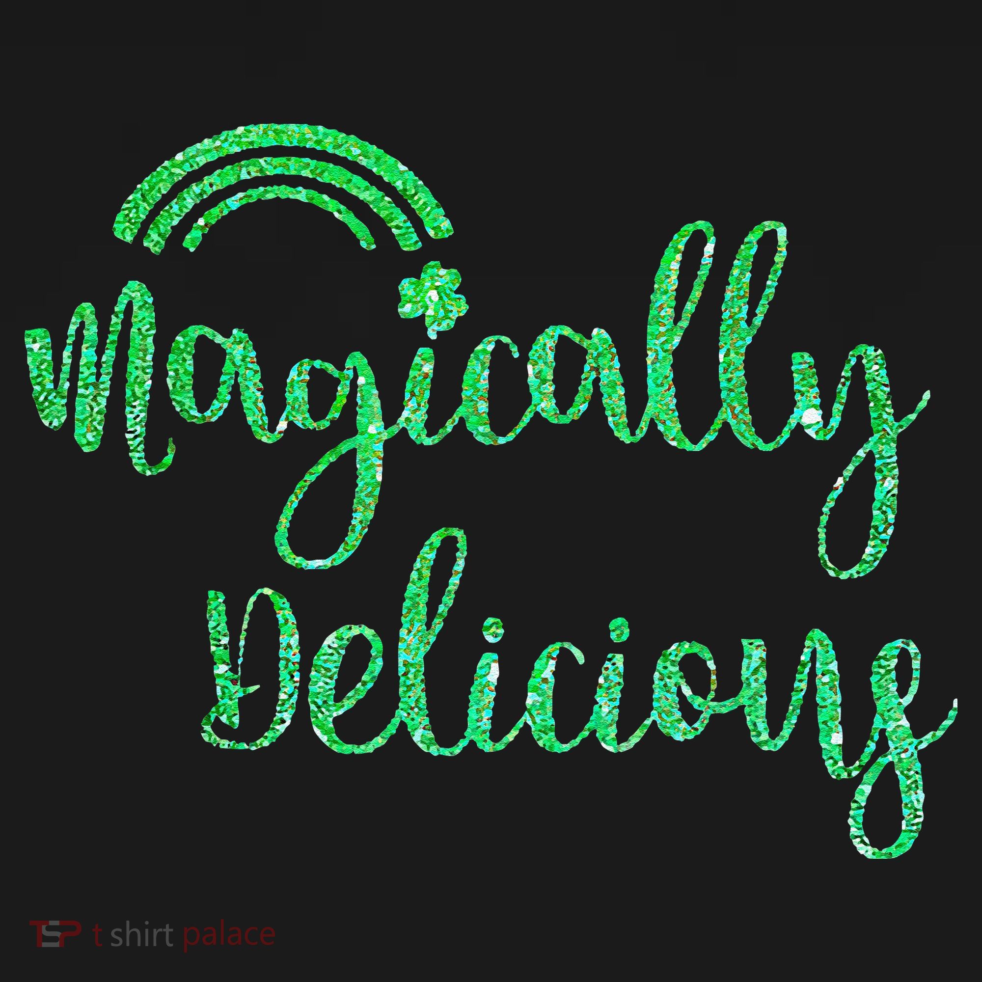 Glitter Magically Delicious Rainbow Shamrock St Patrick's Bucket Hat