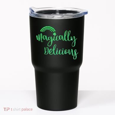 Glitter Magically Delicious Rainbow Shamrock St Patrick's Tumbler