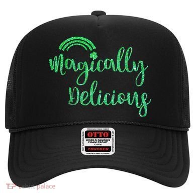 Glitter Magically Delicious Rainbow Shamrock St Patrick's Hat