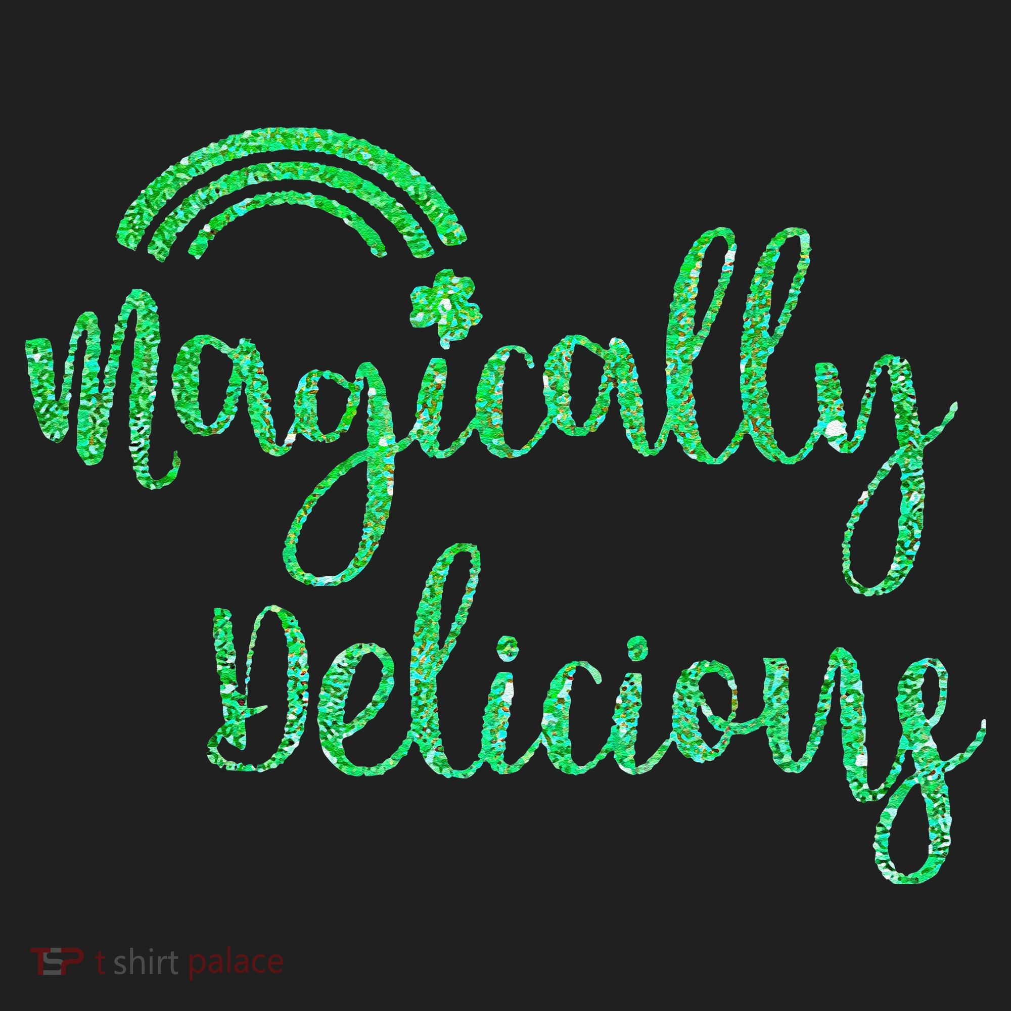 Glitter Magically Delicious Rainbow Shamrock St Patrick's Hat