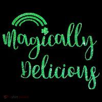 Glitter Magically Delicious Rainbow Shamrock St Patrick's Visor thumb 3