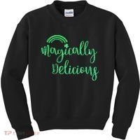 Glitter Magically Delicious Rainbow Shamrock St Patrick's Kids Sweatshirt thumb 0