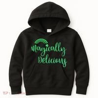 Glitter Magically Delicious Rainbow Shamrock St Patrick's Kids Hoodie thumb 0