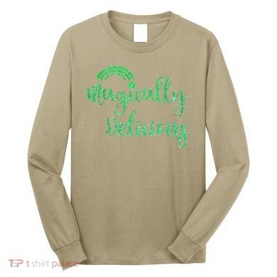 Glitter Magically Delicious Rainbow Shamrock St Patrick's Long Sleeve Shirt