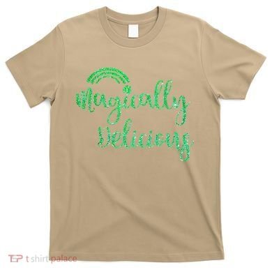 Glitter Magically Delicious Rainbow Shamrock St Patrick's T-Shirt