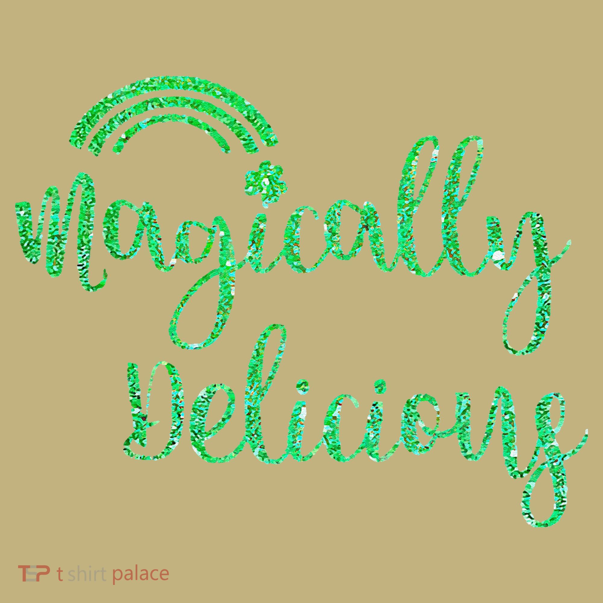 Glitter Magically Delicious Rainbow Shamrock St Patrick's Kids T-Shirt