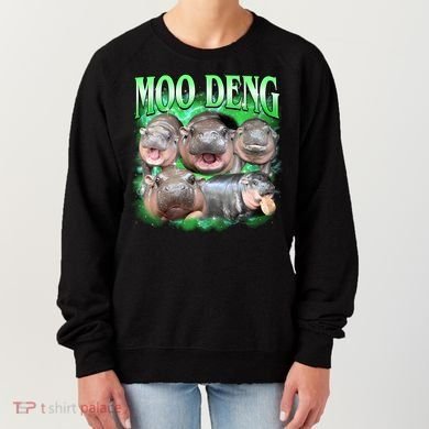 Green Moo Deng Meme Hippo Women's Sweatshirt