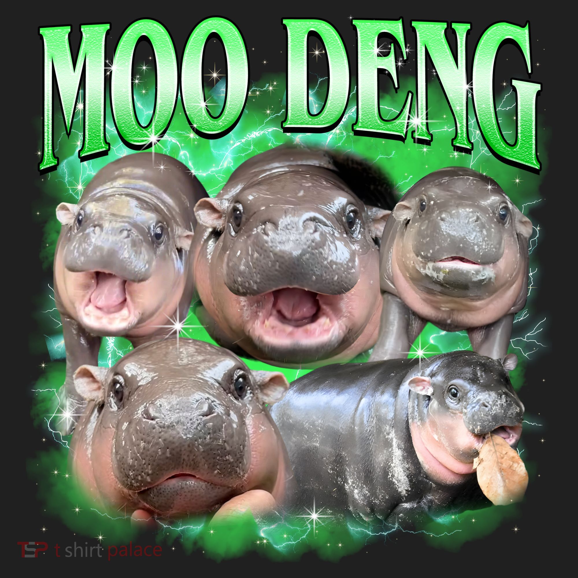 Green Moo Deng Meme Hippo Women's Sweatshirt