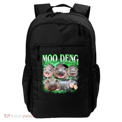 Green Moo Deng Meme Hippo Backpack