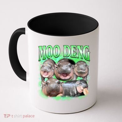 Green Moo Deng Meme Hippo Coffee Mug