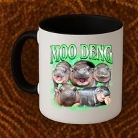 Green Moo Deng Meme Hippo Coffee Mug thumb 2