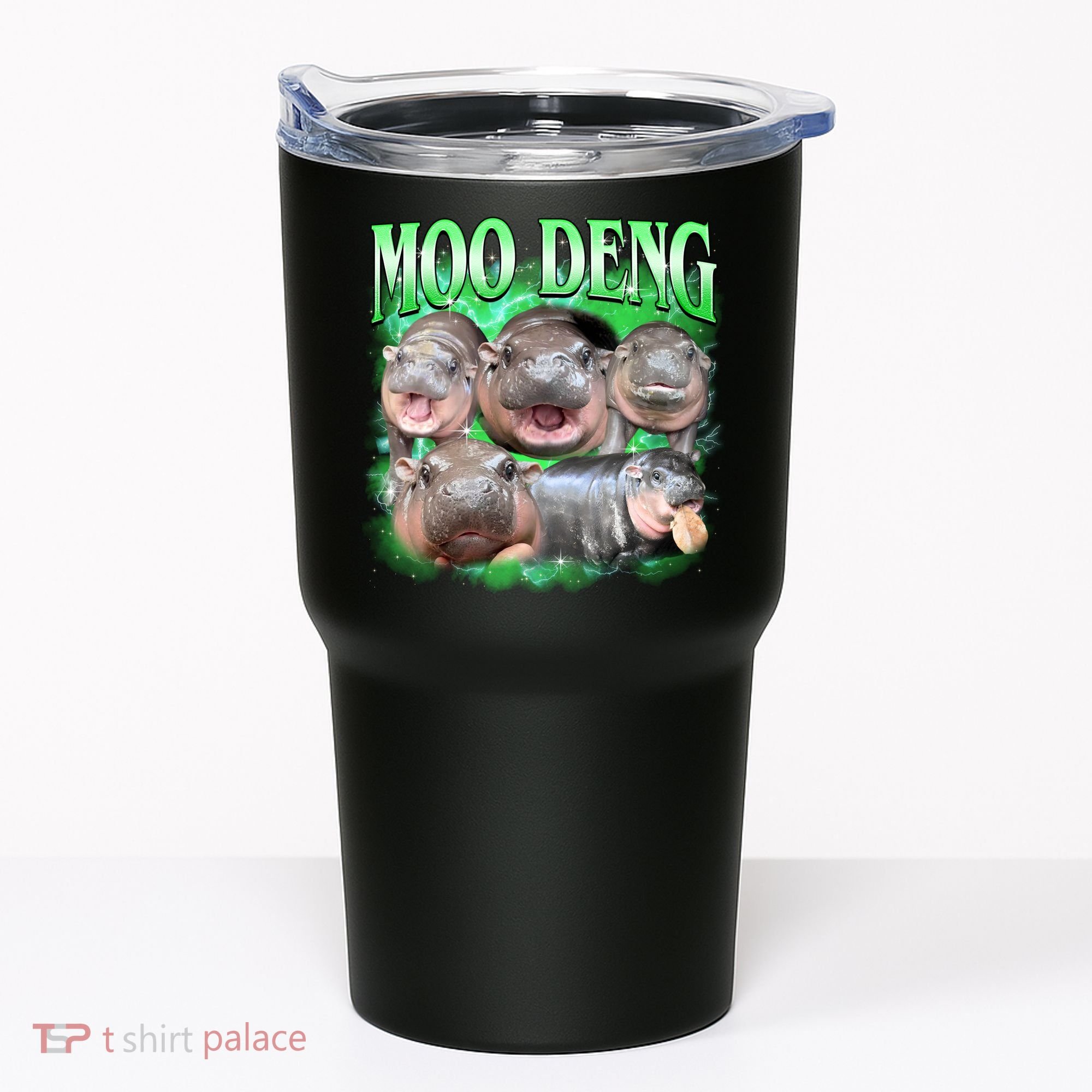 Green Moo Deng Meme Hippo Tumbler