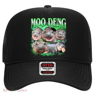 Green Moo Deng Meme Hippo Hat