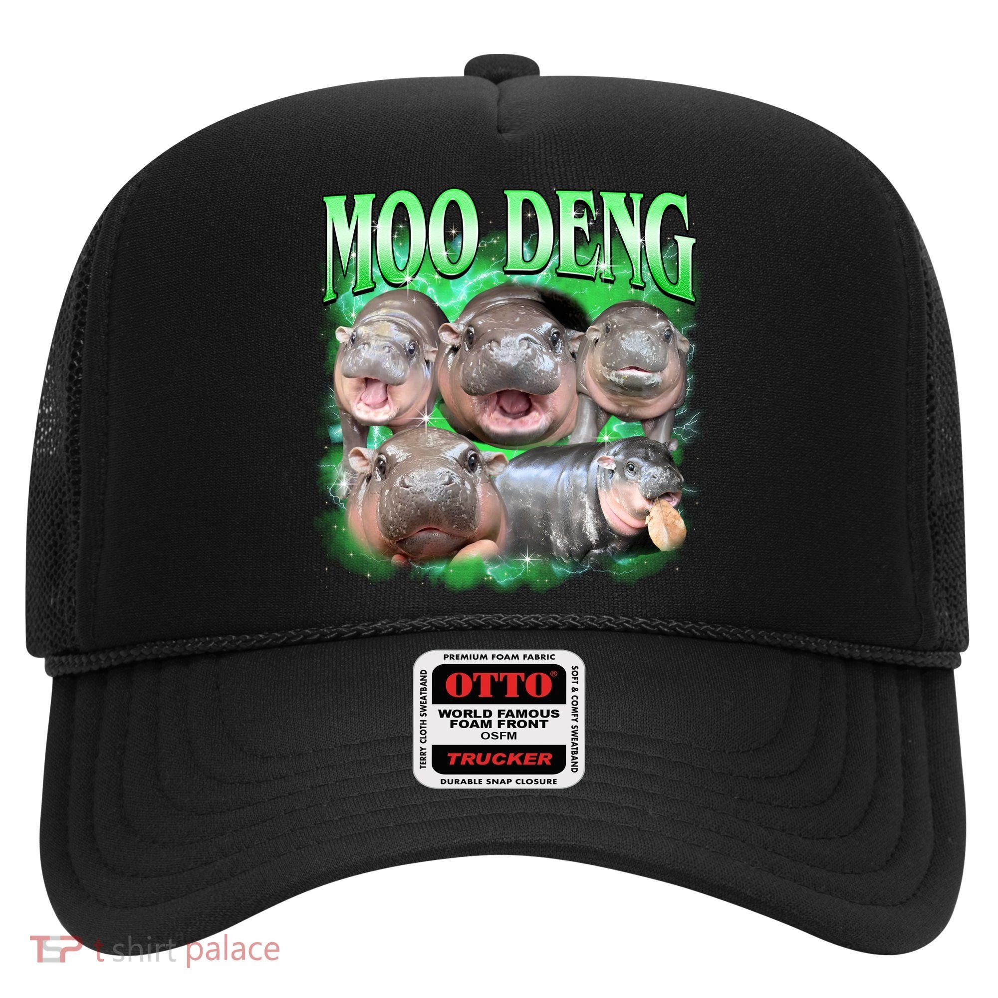 Green Moo Deng Meme Hippo Hat