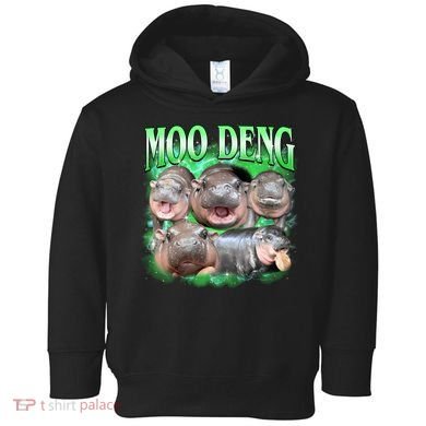 Green Moo Deng Meme Hippo Toddler Hoodie