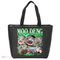 Green Moo Deng Meme Hippo Tote Bag thumb 0