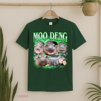Green Moo Deng Meme Hippo T-Shirt thumb 2